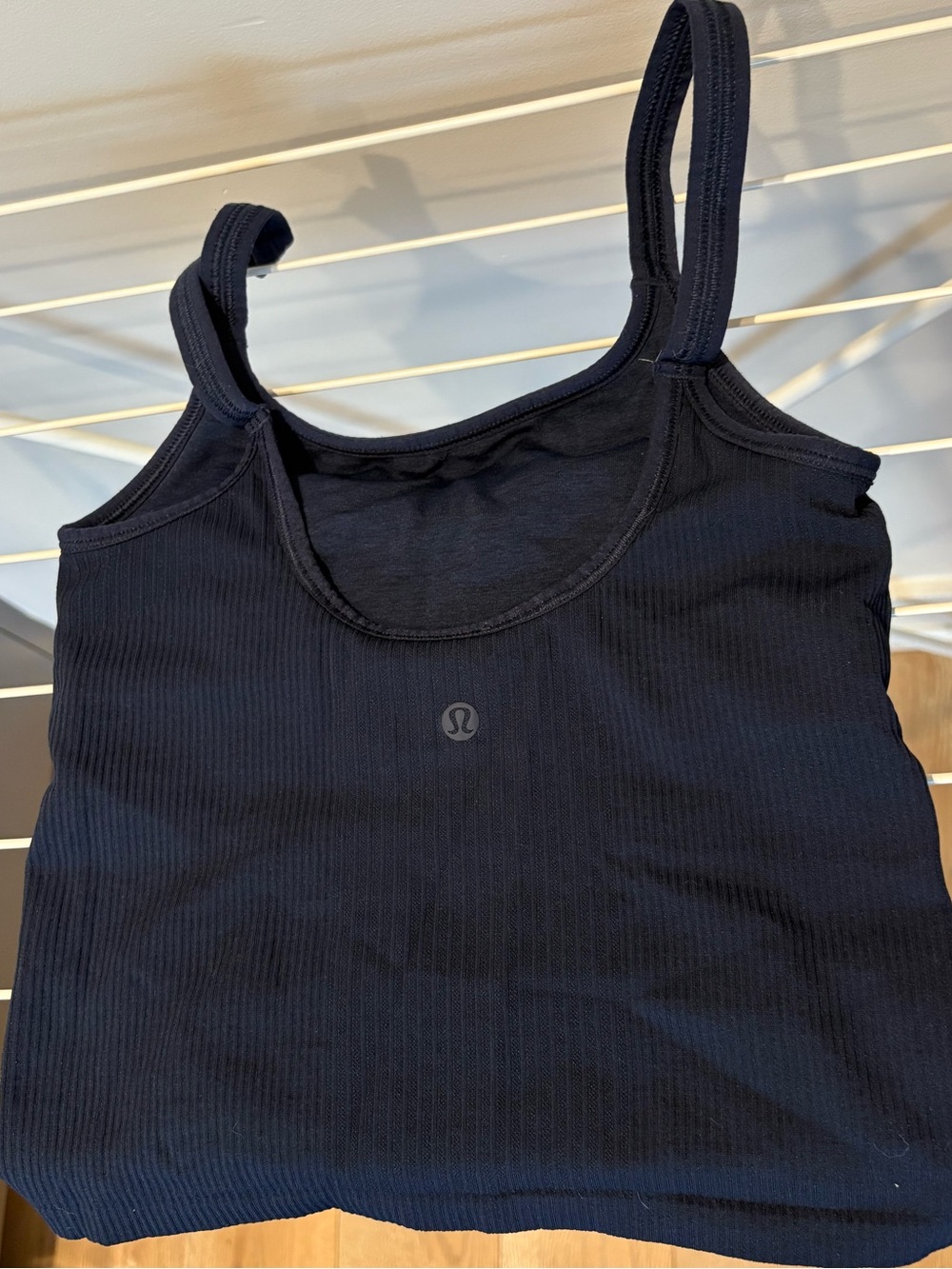Navy Blue Ribbed Tank Top - Picture 2 of 2